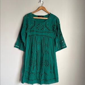 isabel marant green embroidery mini dress 2